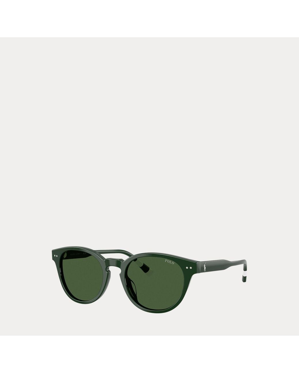 Polo Ralph Lauren Green Rugby-Stripe Round Sunglasses for men