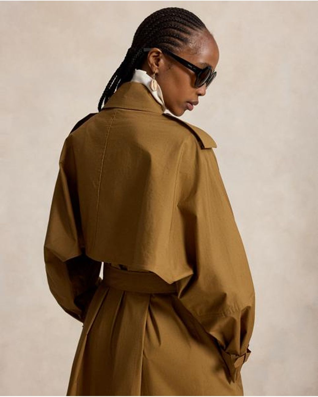 Polo Ralph Lauren Brown Capelet Trench Coat
