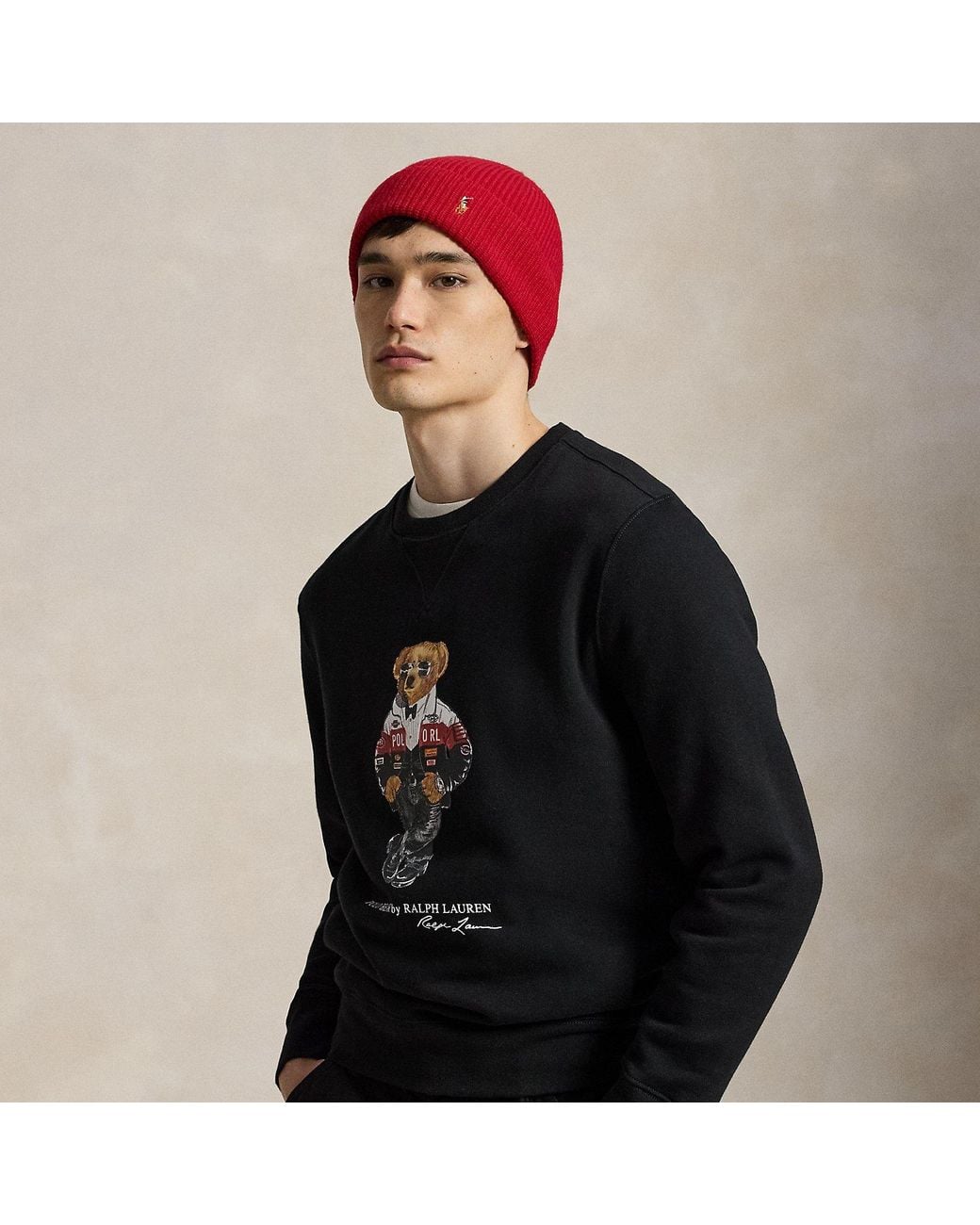 Polo Ralph Lauren Black Polo Bear Fleece Sweatshirt for men