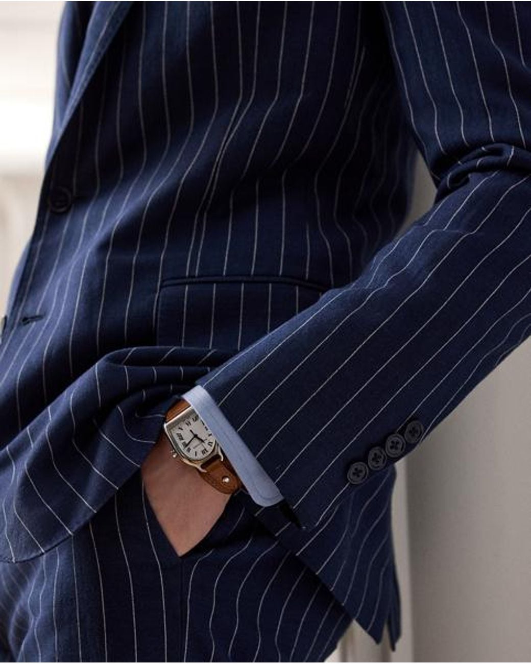 Ralph Lauren Blue Kent Hand-Tailored Striped Blazer for men