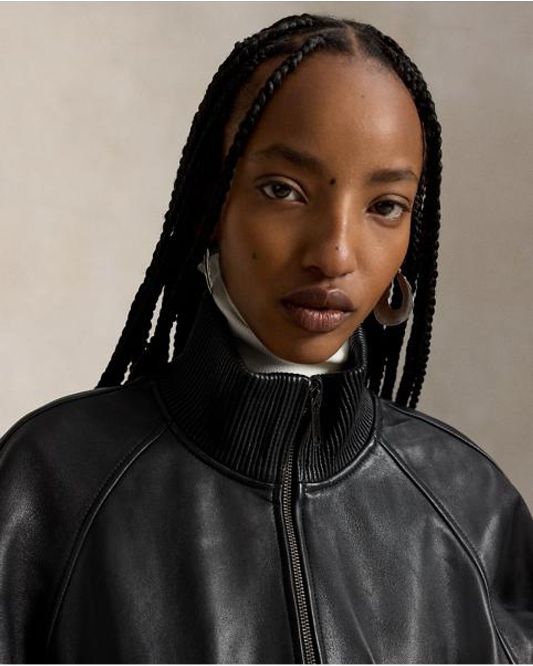 Polo Ralph Lauren Black Leather Flight Jacket