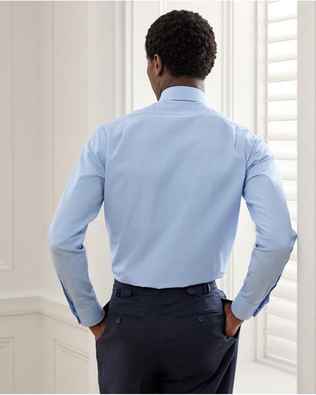 Ralph Lauren Blue Diamond-Textured Oxford Shirt for men