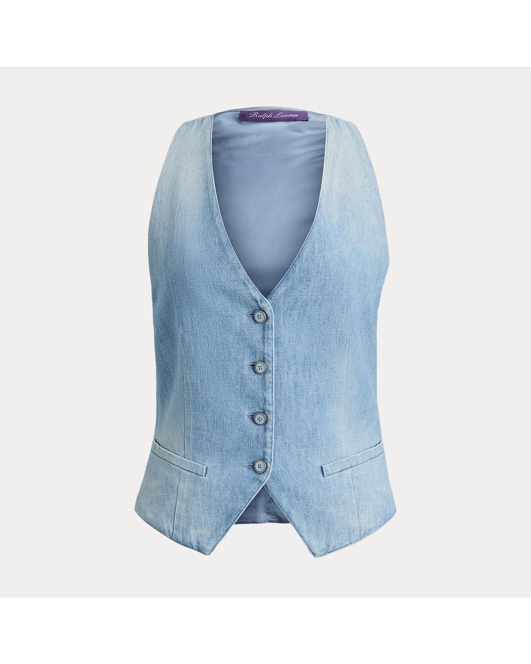 Ralph Lauren Blue Clarissa Cotton Denim Waistcoat