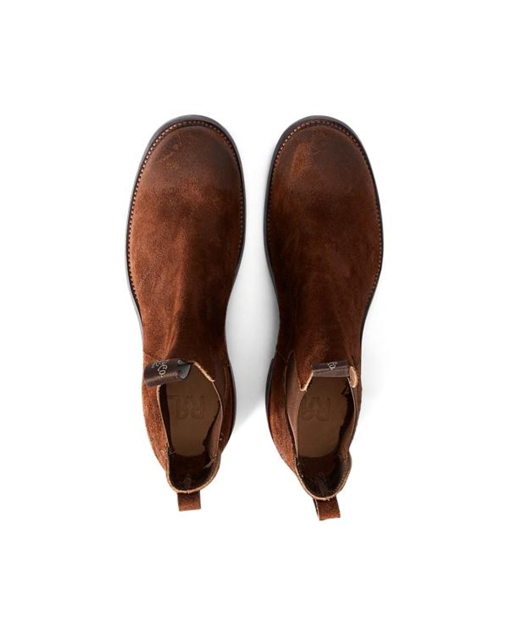 Ralph Lauren Brown Suede Chelsea Boot for men