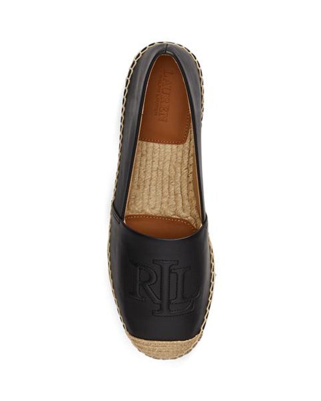 Ralph Lauren Black Cameryn Nappa Leather Espadrille