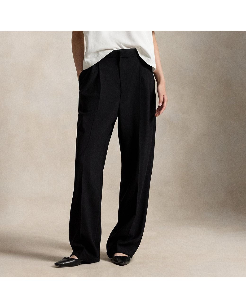Polo Ralph Lauren Black Bacall Wool-Blend Faille Trouser