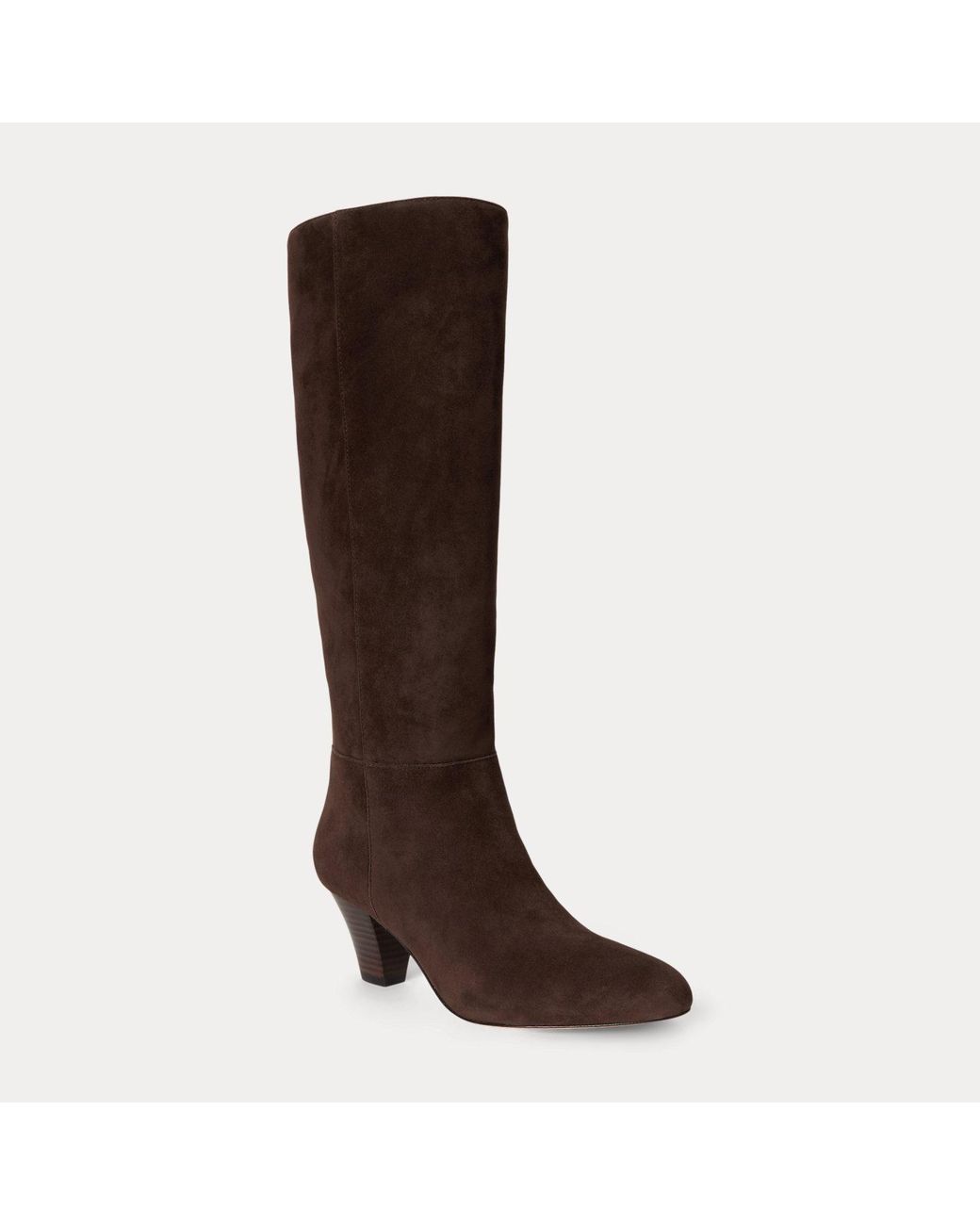 Ralph Lauren Brown Emersyn Suede Tall Boot