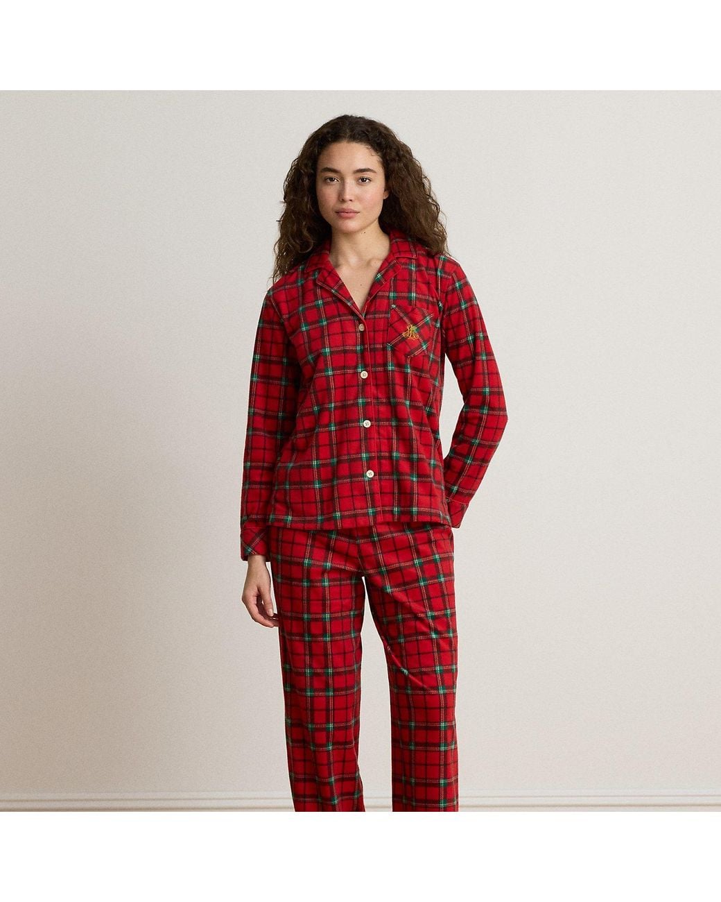 Ralph Lauren Red Plaid Microfleece Sleep Set
