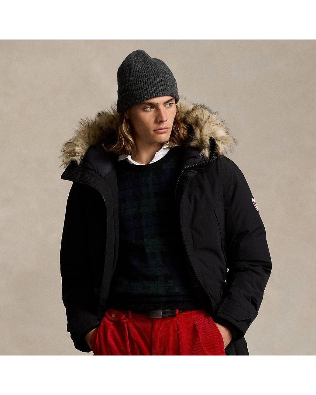 Abrigo De Plumon Con Pelo Sintetico Polo Ralph Lauren de hombre de color Negro Lyst