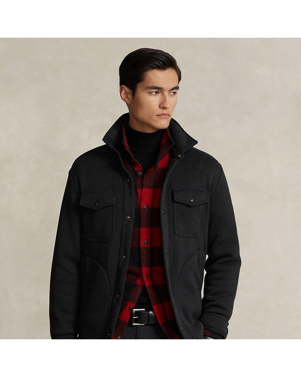 Polo ralph lauren brushed fleece shirt jacket Clearance