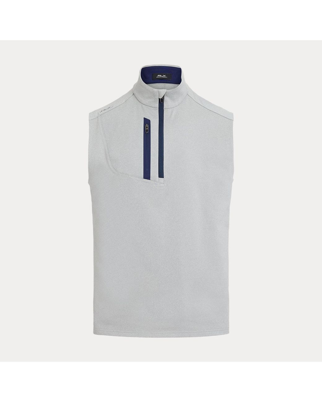 Ralph Lauren Gray Stretch Jersey Quarter-Zip Gilet for men