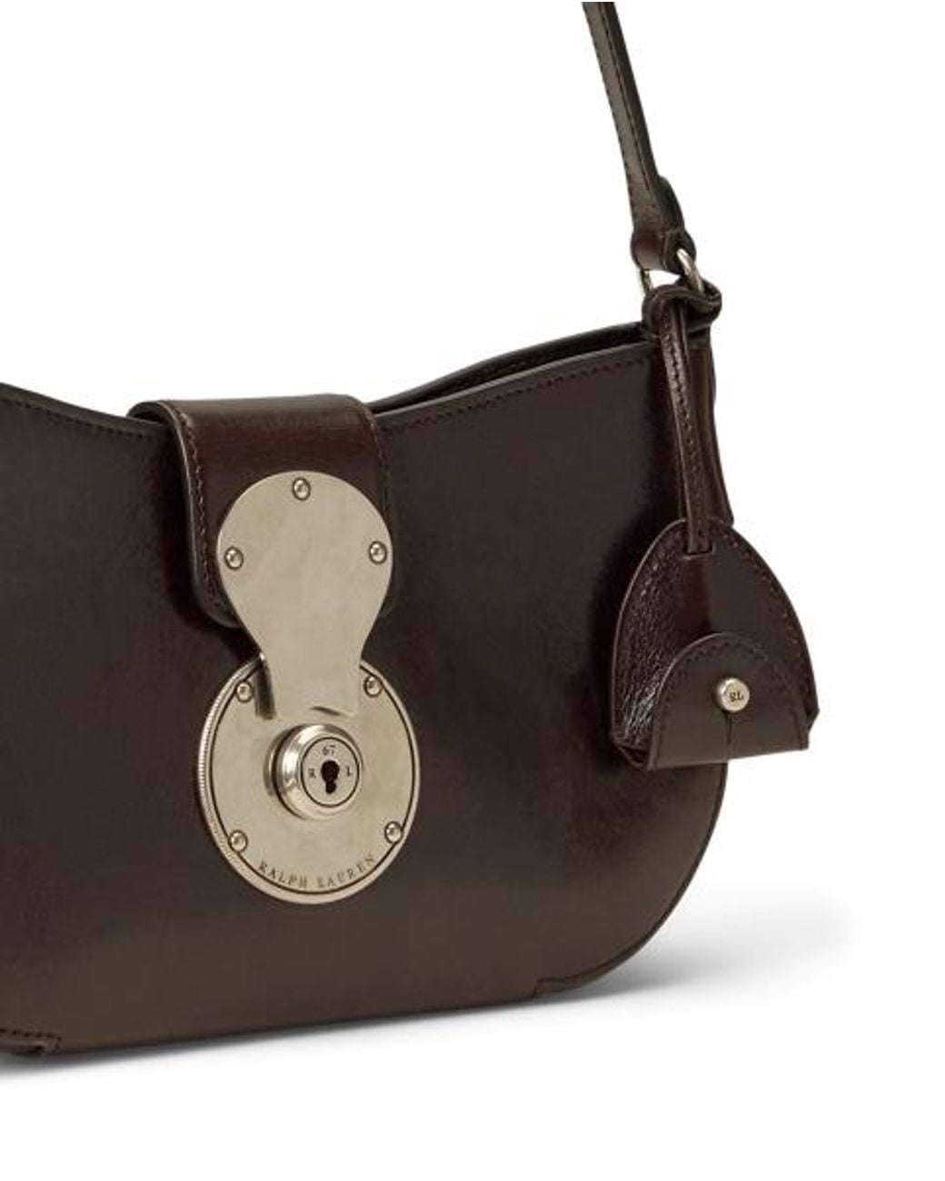 Ralph Lauren Black Ricky Washed Calfskin Small Shoulder Bag