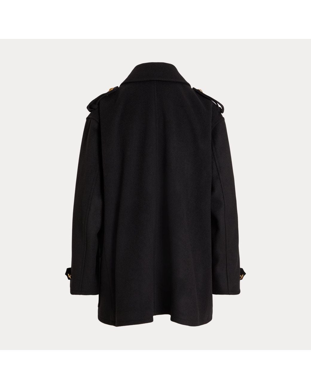 Abrigo Tipo Capa De Lana Melton Polo Ralph Lauren de color Black