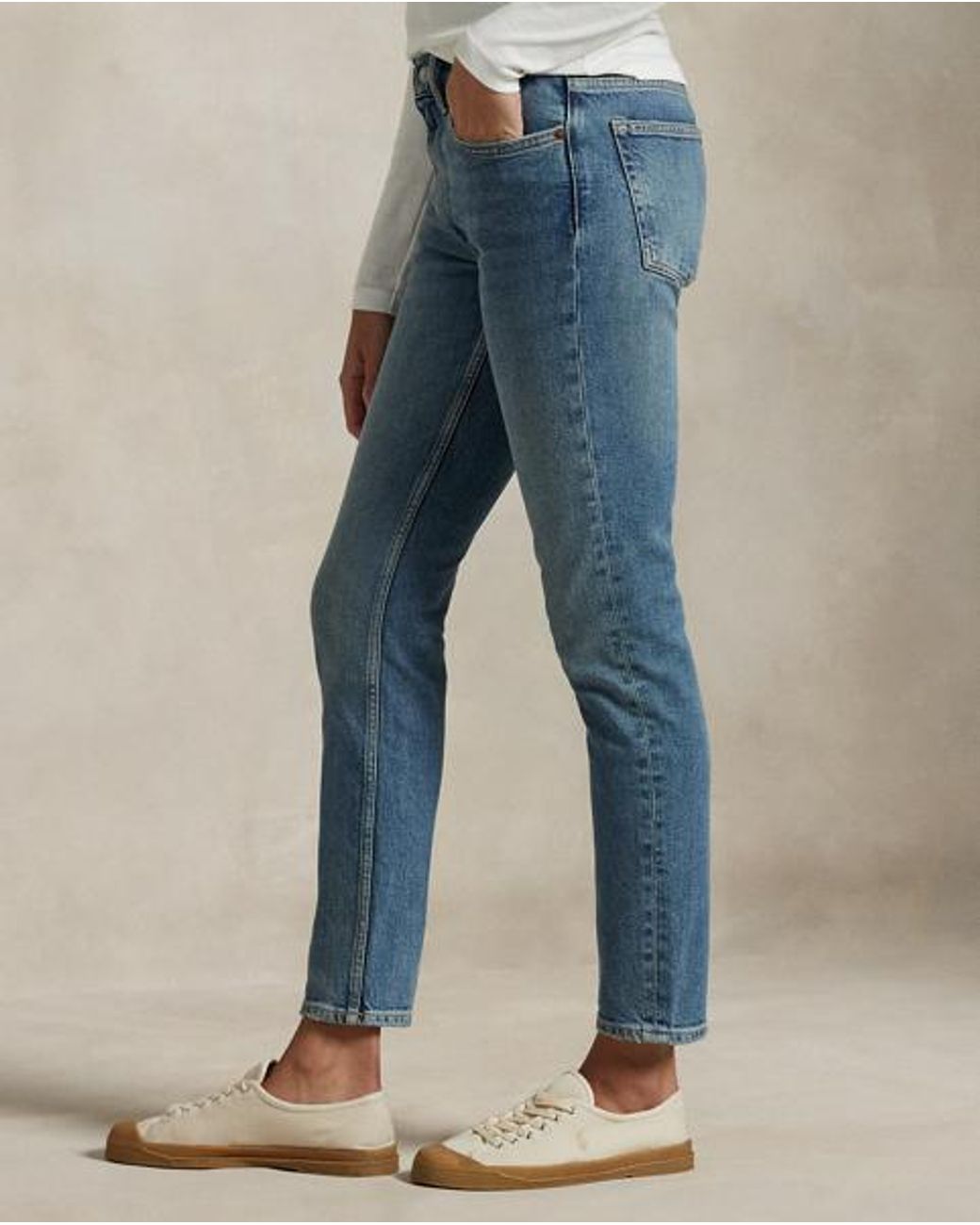 Polo Ralph Lauren Blue Mid-Rise Super-Slim Jean