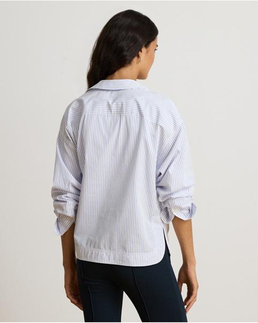 Ralph Lauren White Striped Cotton Broadcloth Shirt