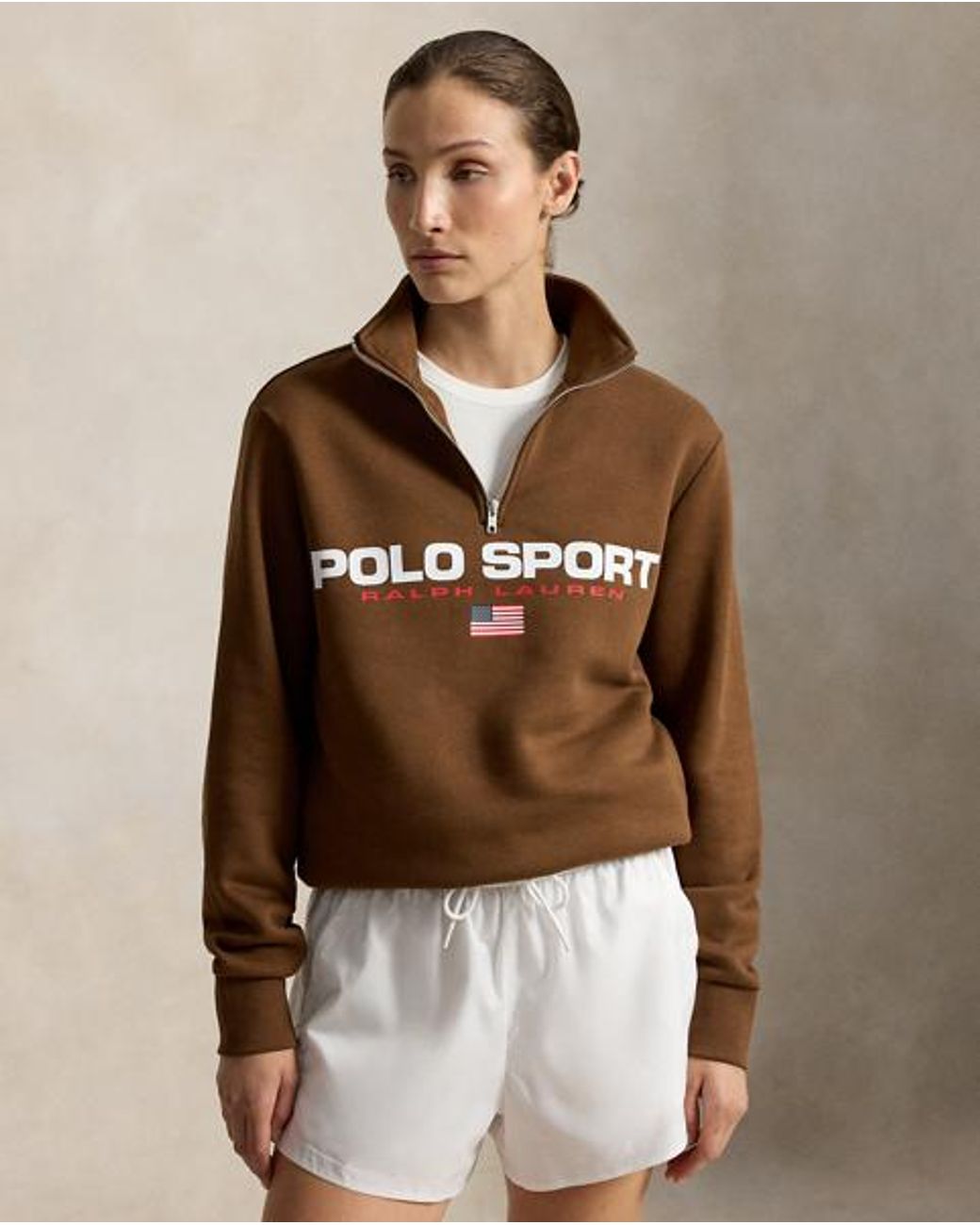 Polo Ralph Lauren Brown Polo Sport Fleece Quarter-Zip Sweatshirt for men