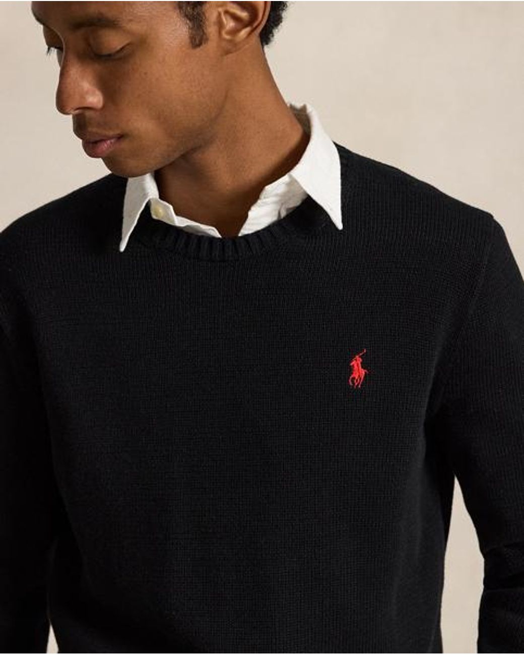 Polo Ralph Lauren Black Cotton Crewneck Jumper for men