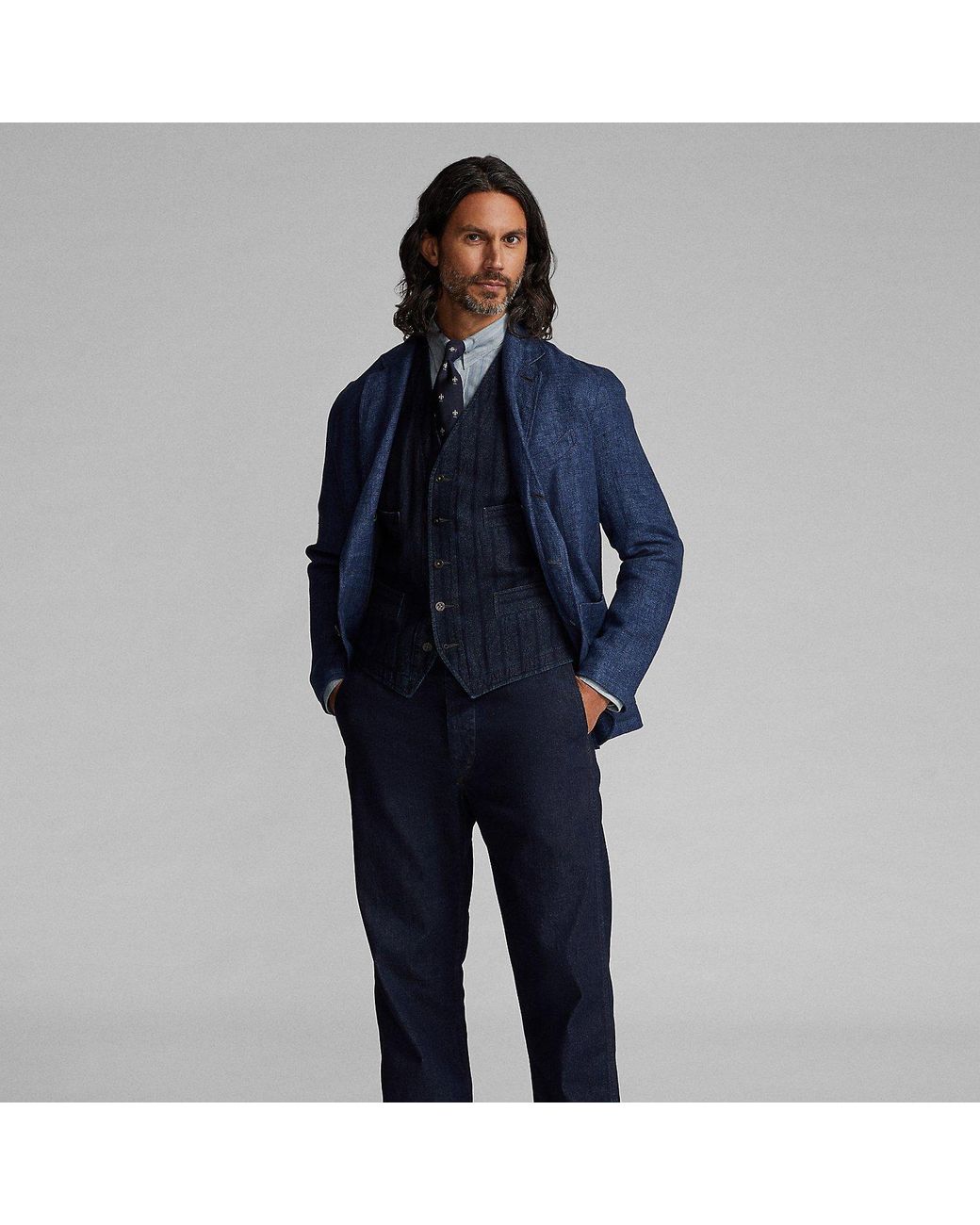 RRL Blue Rinsed Denim Field Trouser for men