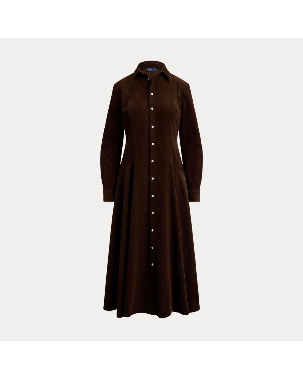 Ralph Lauren Brown Corduroy A-Line Shirtdress