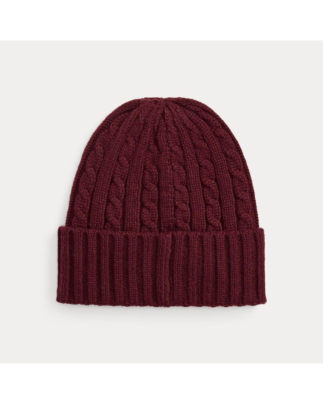 Ralph Lauren Embroidered-Logo Cable-Knit Beanie