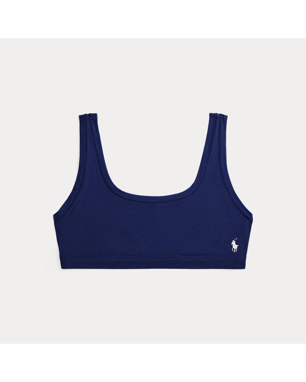Bralette De Algodón Elástico Polo Ralph Lauren de color Blue