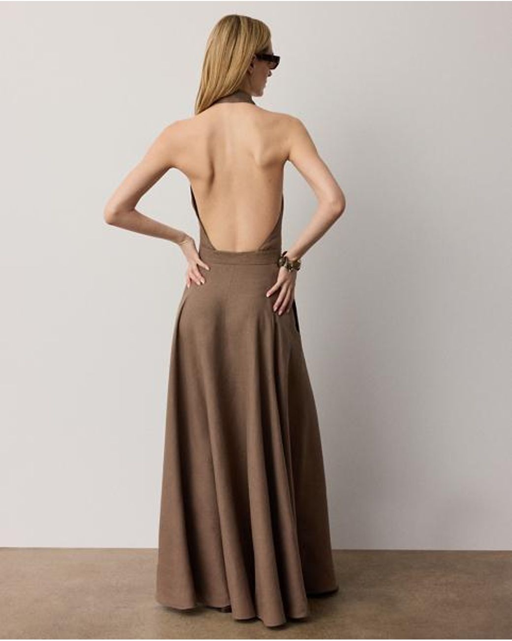 Ralph Lauren Brown Eldred Linen Day Dress