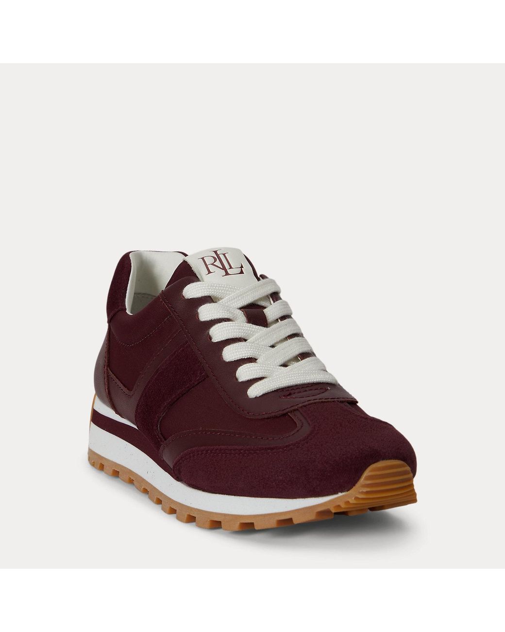 Ralph Lauren Red Dani Colour-Blocked Leather Trainers