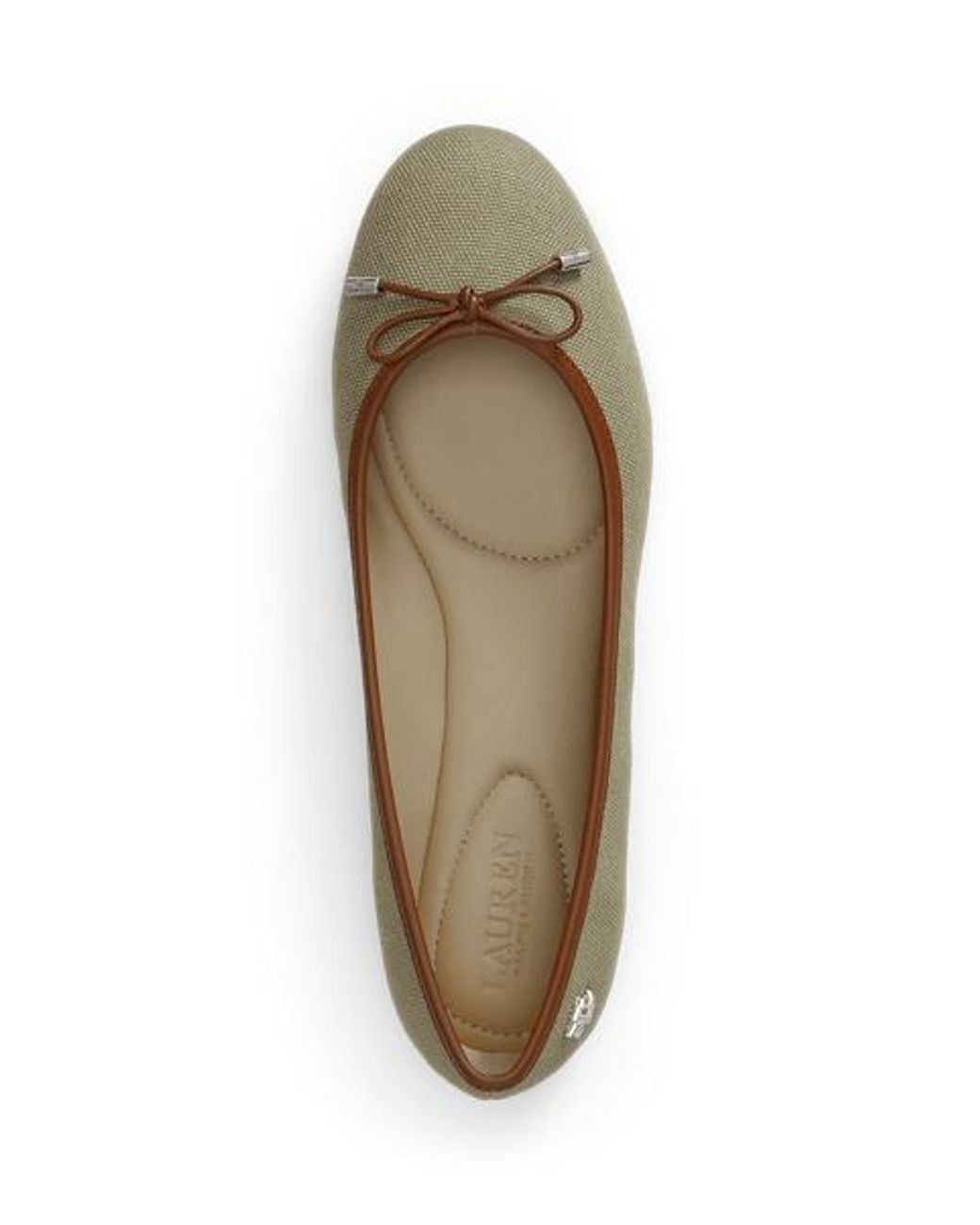 Ralph Lauren Natural Jayna Washed Canvas Flat