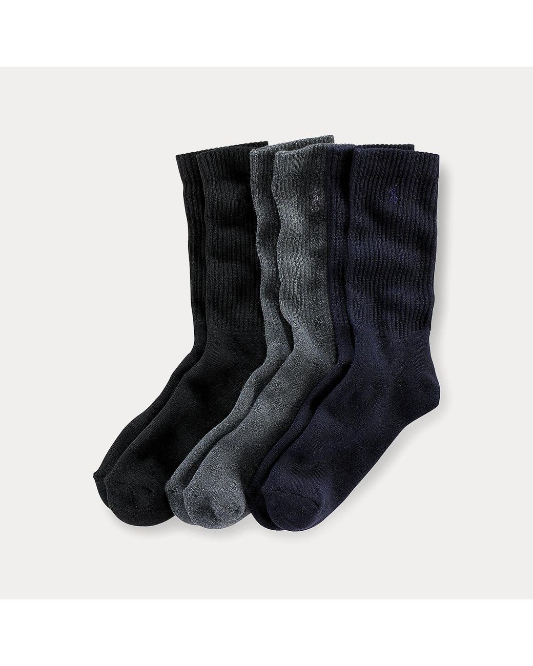Polo Ralph Lauren Black Crew Sock 3-Pack for men