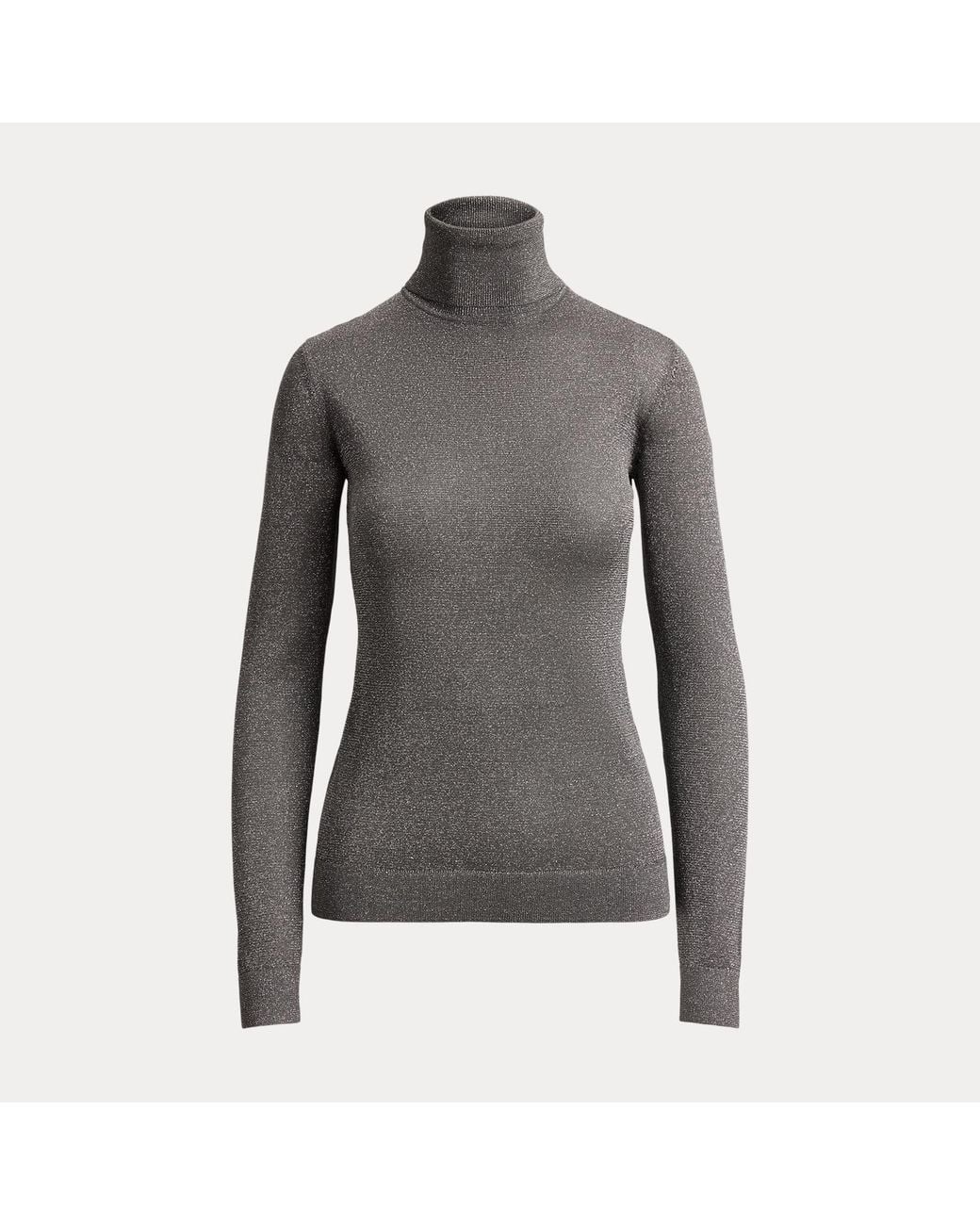 Ralph Lauren Gray Metallic Roll Neck Jumper