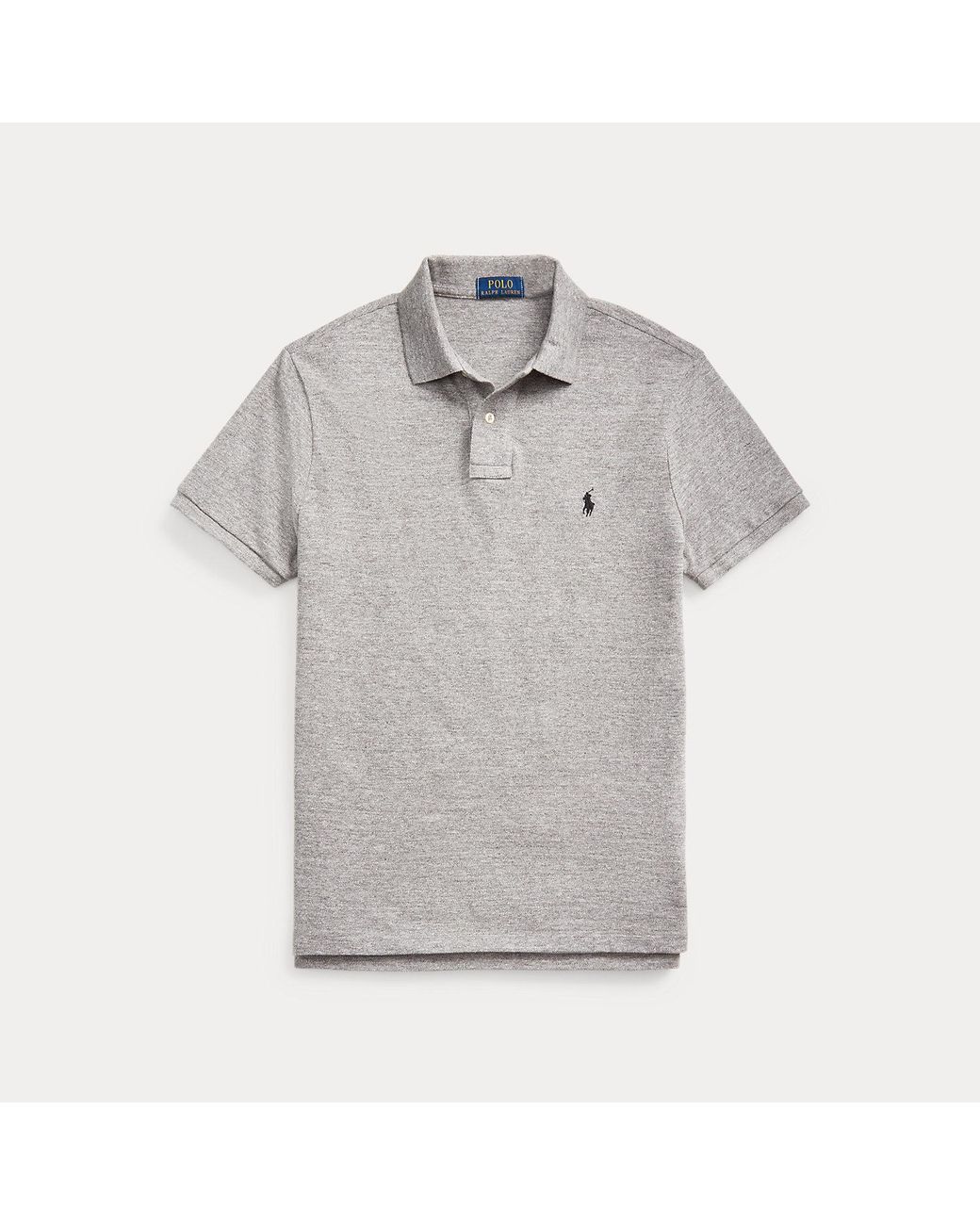 Polo Ralph Lauren Gray Custom Slim Fit Mesh Polo Shirt for men