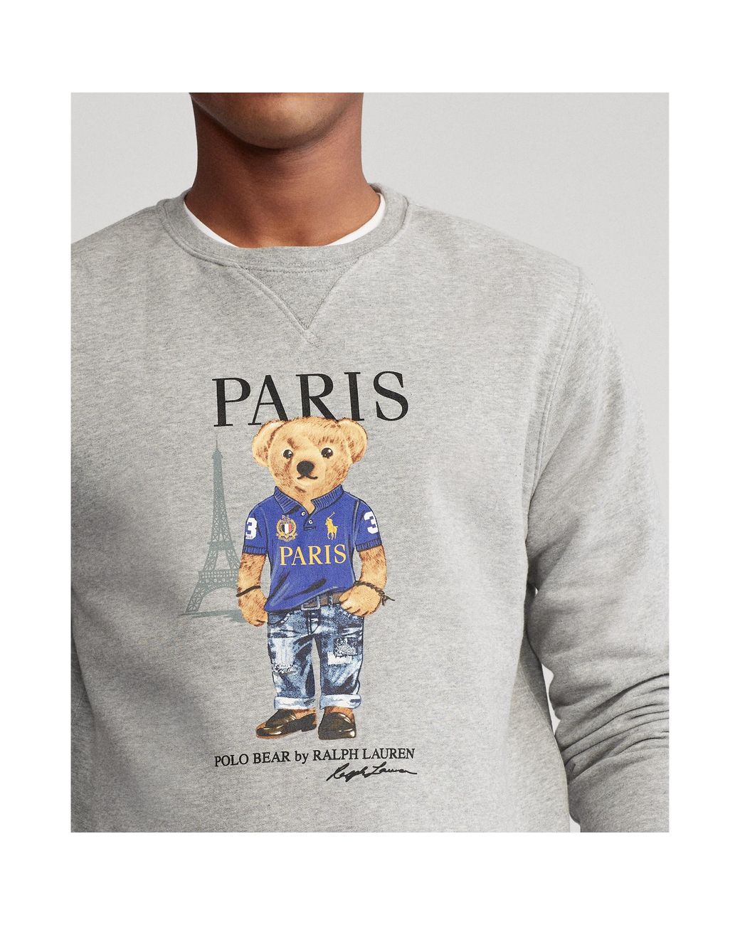 Polo Ralph Lauren Polo Bear - Paris Bear Sweatshirt in Gray for Men | Lyst