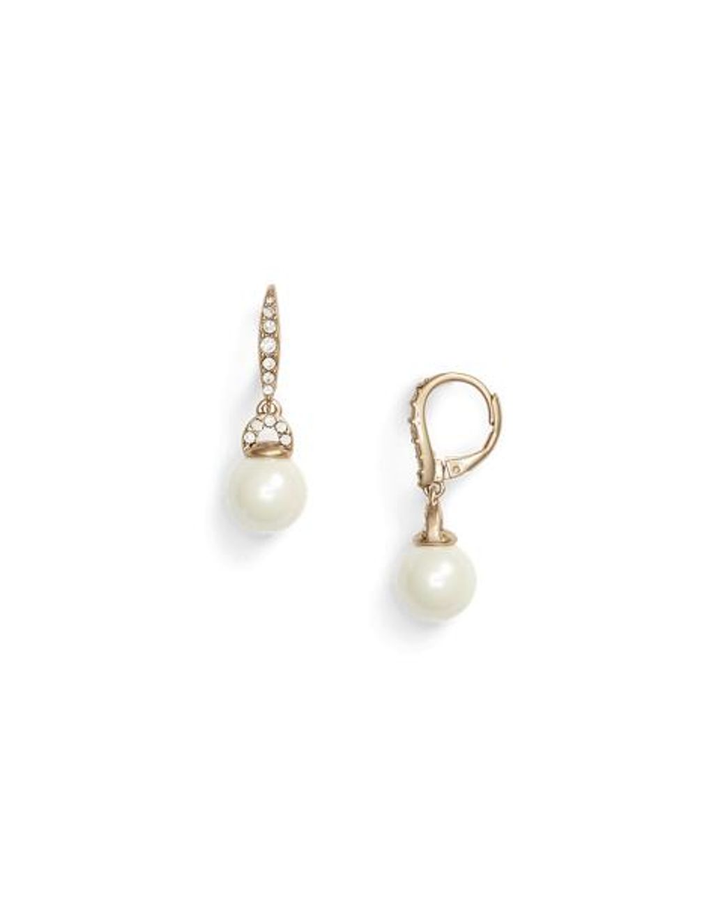 Ralph Lauren Metallic Tone Faux-Pearl Drop Earrings