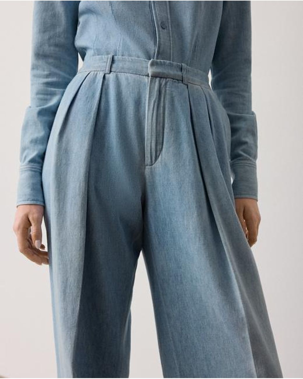 Ralph Lauren Blue Livie Cotton Denim Trouser