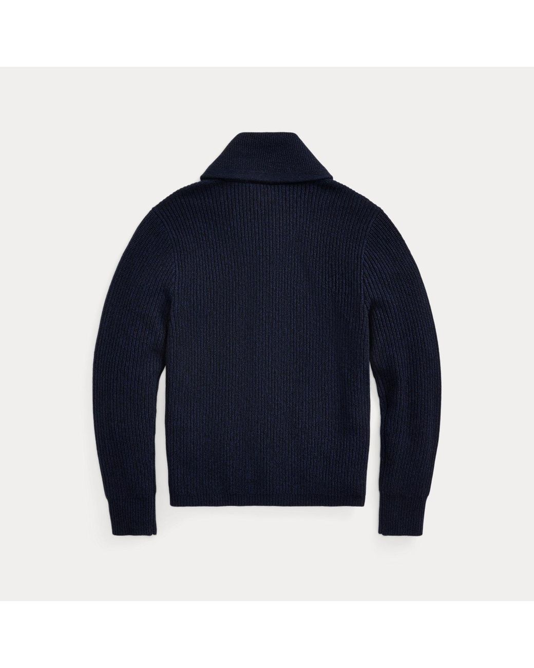 RRL Blue Cashmere Shawl-Collar Cardigan for men