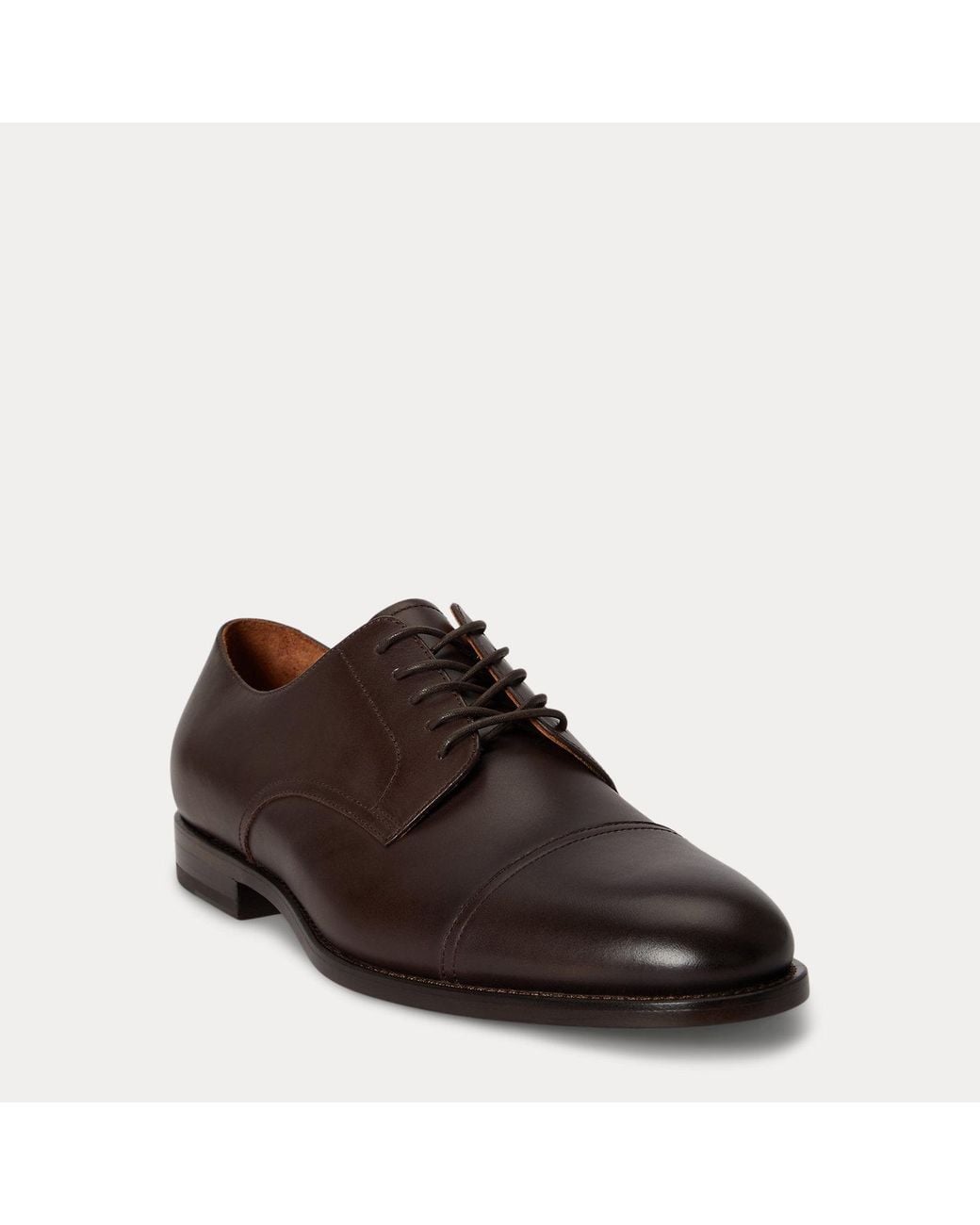 Polo Ralph Lauren Brown Owen Leather Cap-Toe Shoe for men