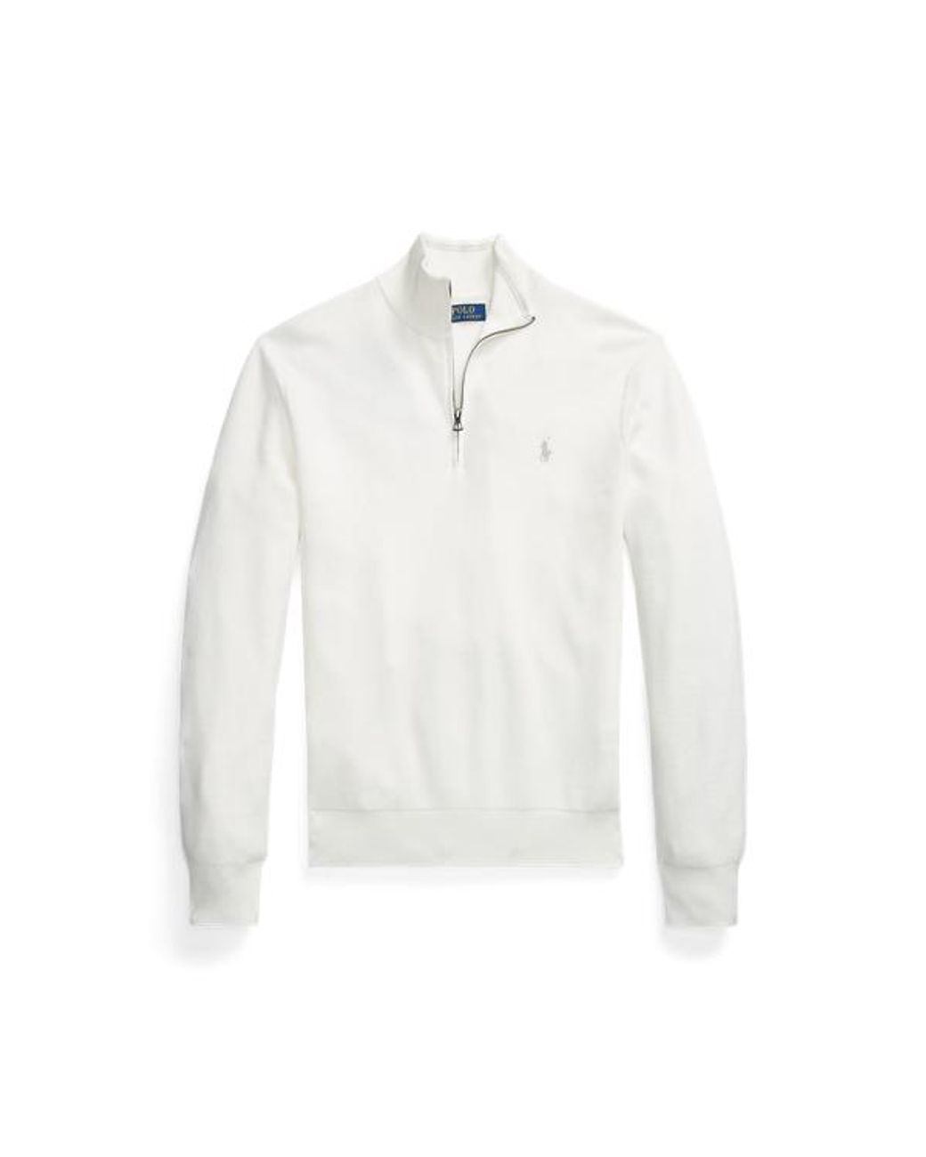Polo Ralph Lauren White Mesh-Knit Cotton Quarter-Zip Sweater for men
