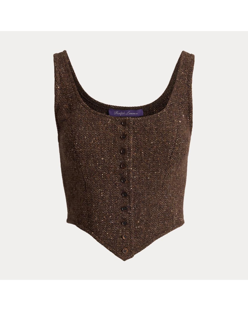 Ralph Lauren Black Sherry Wool-Blend Donegal Tweed Top
