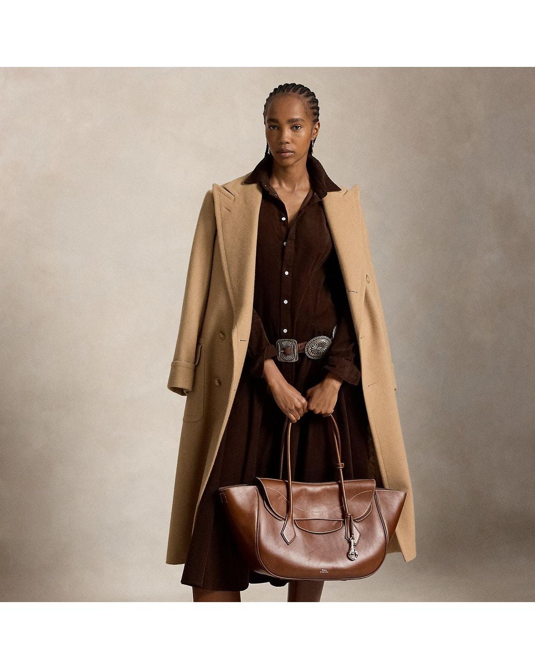 Ralph Lauren Brown Corduroy A-Line Shirtdress