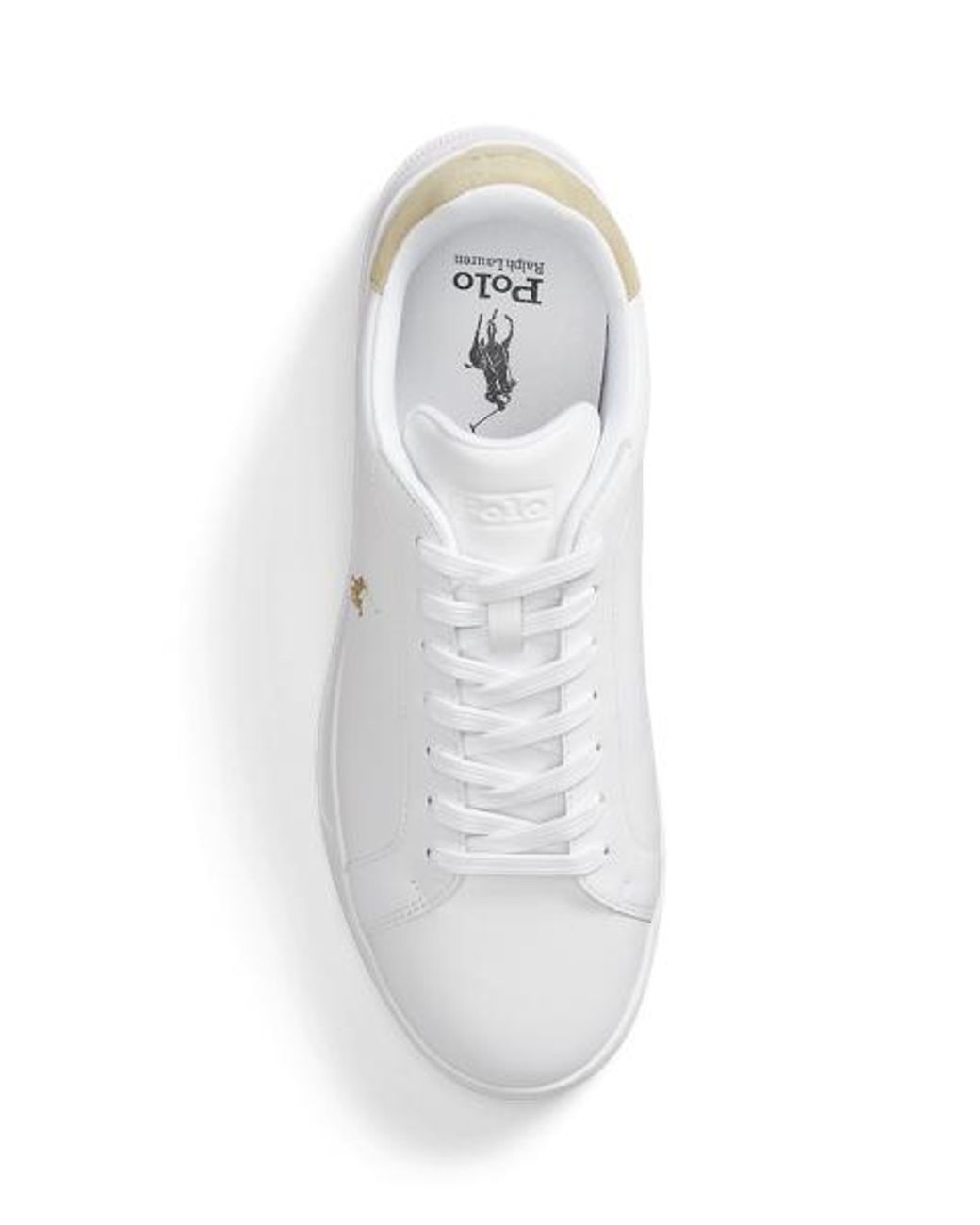 Ralph Lauren White Heritage Court Ii Leather Trainer for men