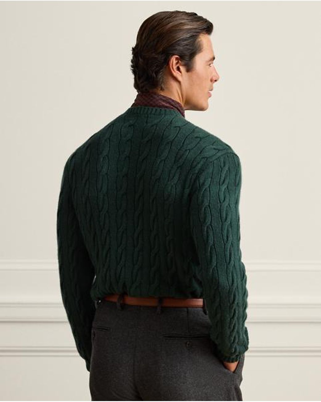 Ralph Lauren Green Cable-Knit Cashmere Jumper for men