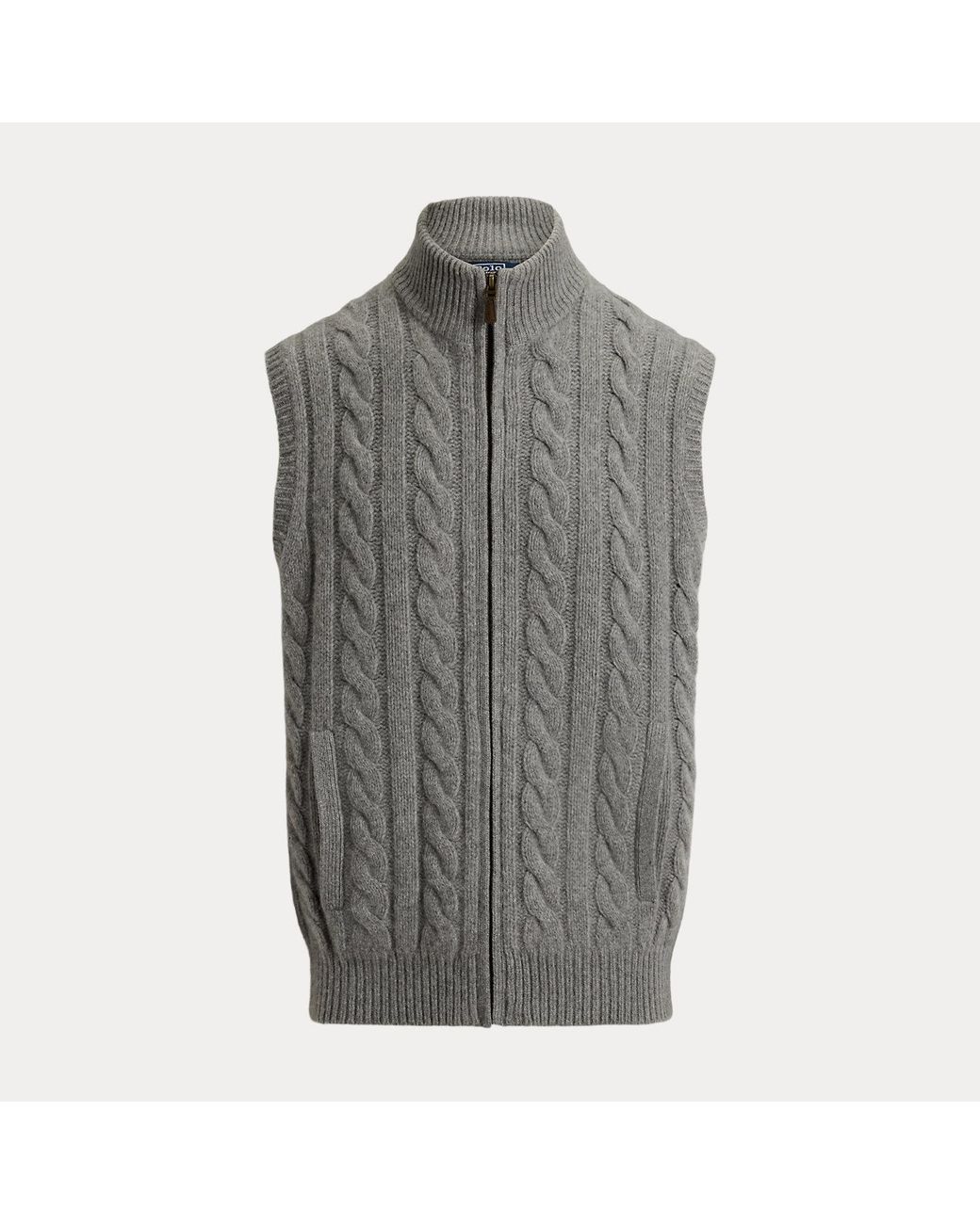 Polo Ralph Lauren Gray Cable-Knit Sleeveless Jumper for men