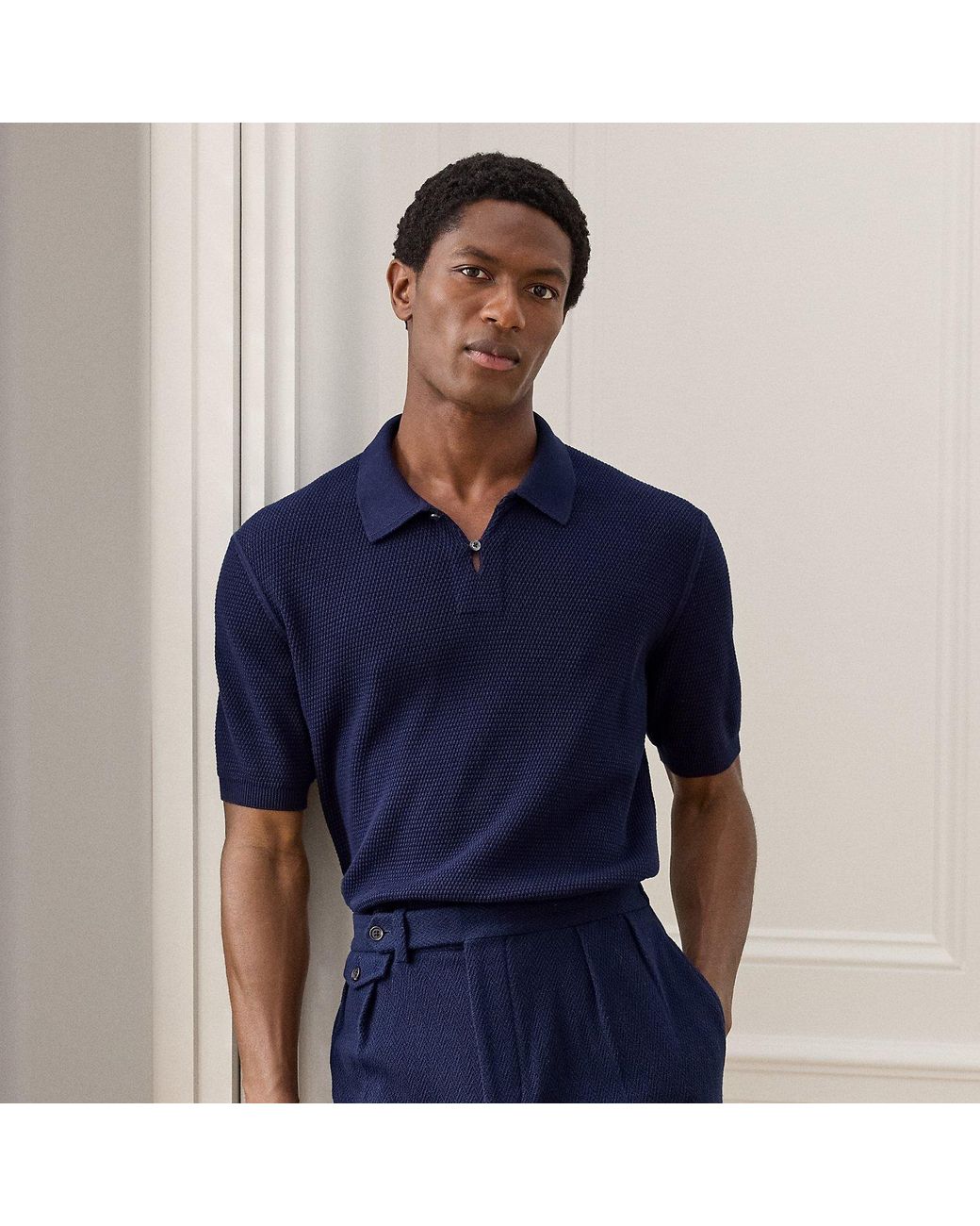 Ralph Lauren Blue Ralph Lauren Textured Cotton Polo Sweater for men