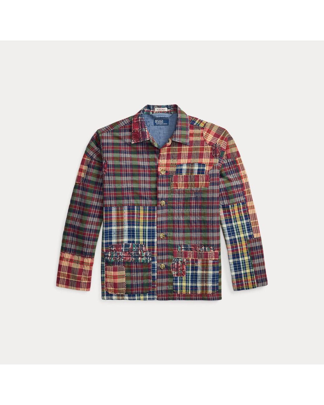 polo-ralph-lauren-patchwork-madras-overshirt-in-red-for-men-lyst-uk