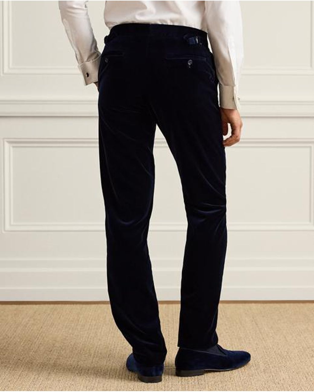 Ralph Lauren Blue Gregory Hand-Tailored Velvet Trousers for men