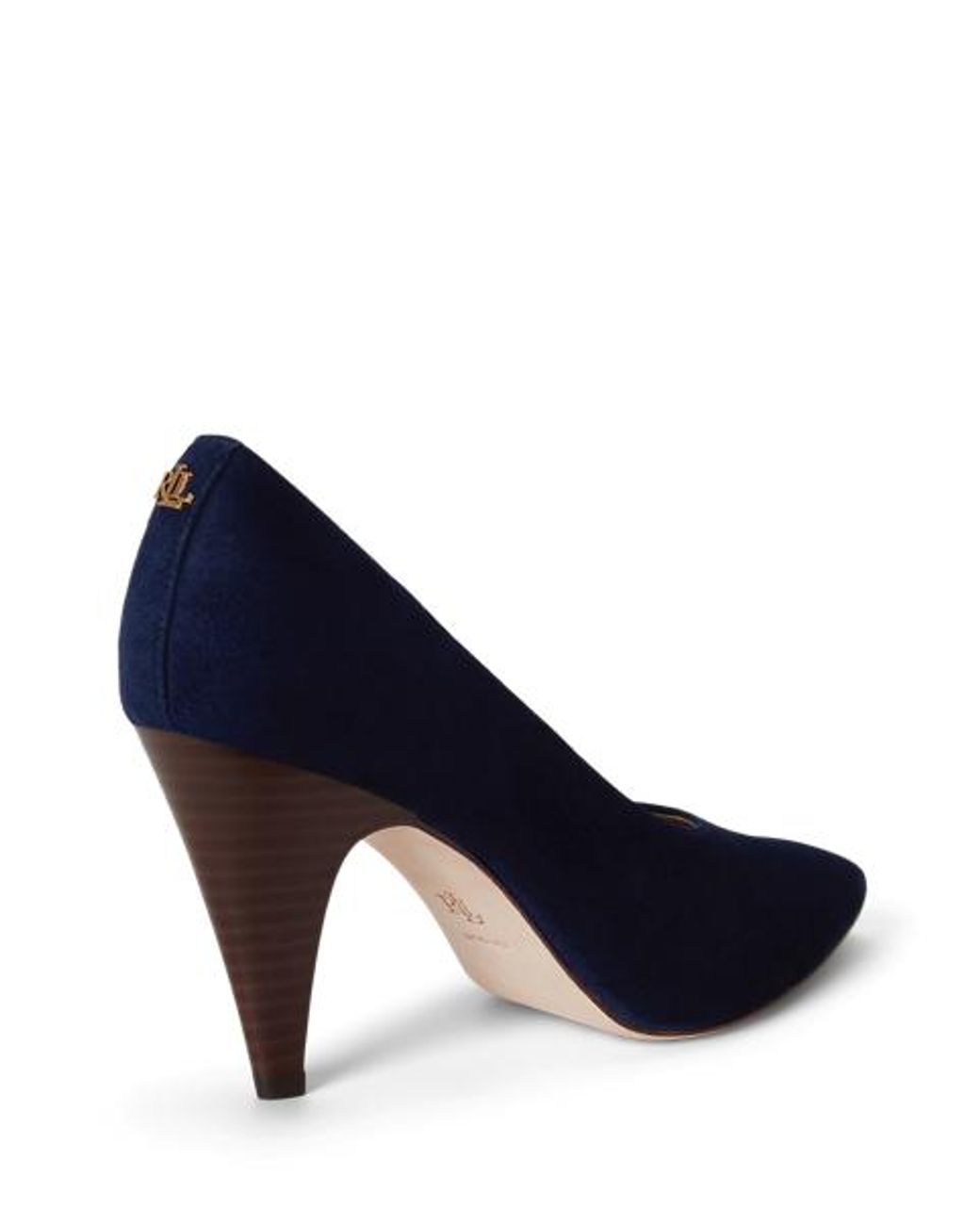 Ralph Lauren Blue Gracy Sheep-Suede Pump