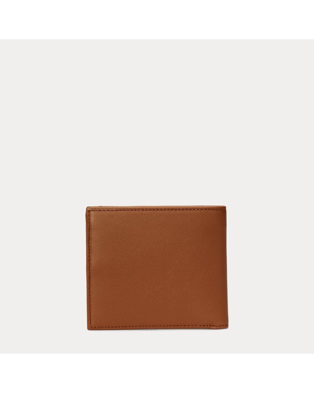 Ralph Lauren Brown Smooth Leather Billfold Wallet for men