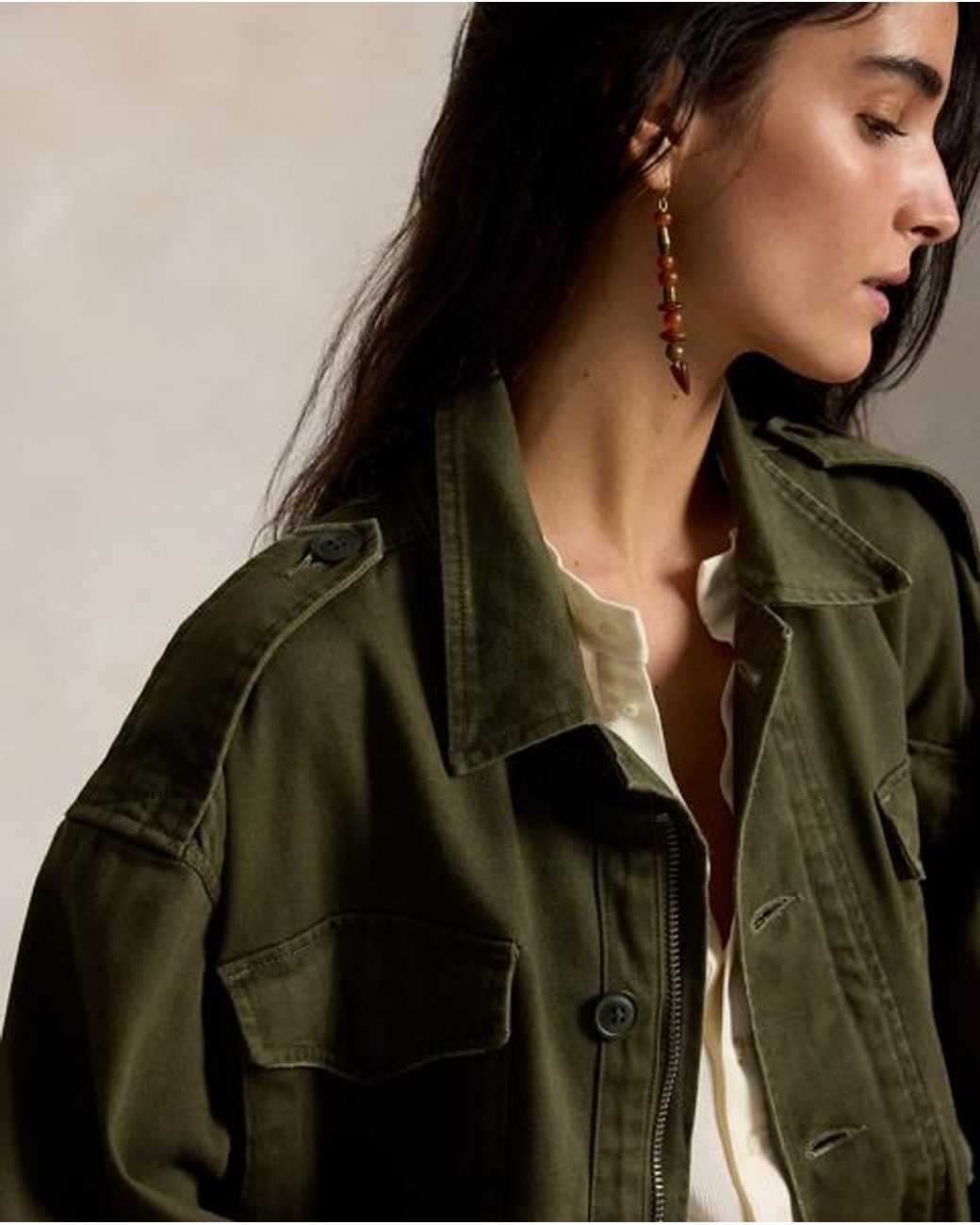 Polo Ralph Lauren Green Cropped Field Jacket