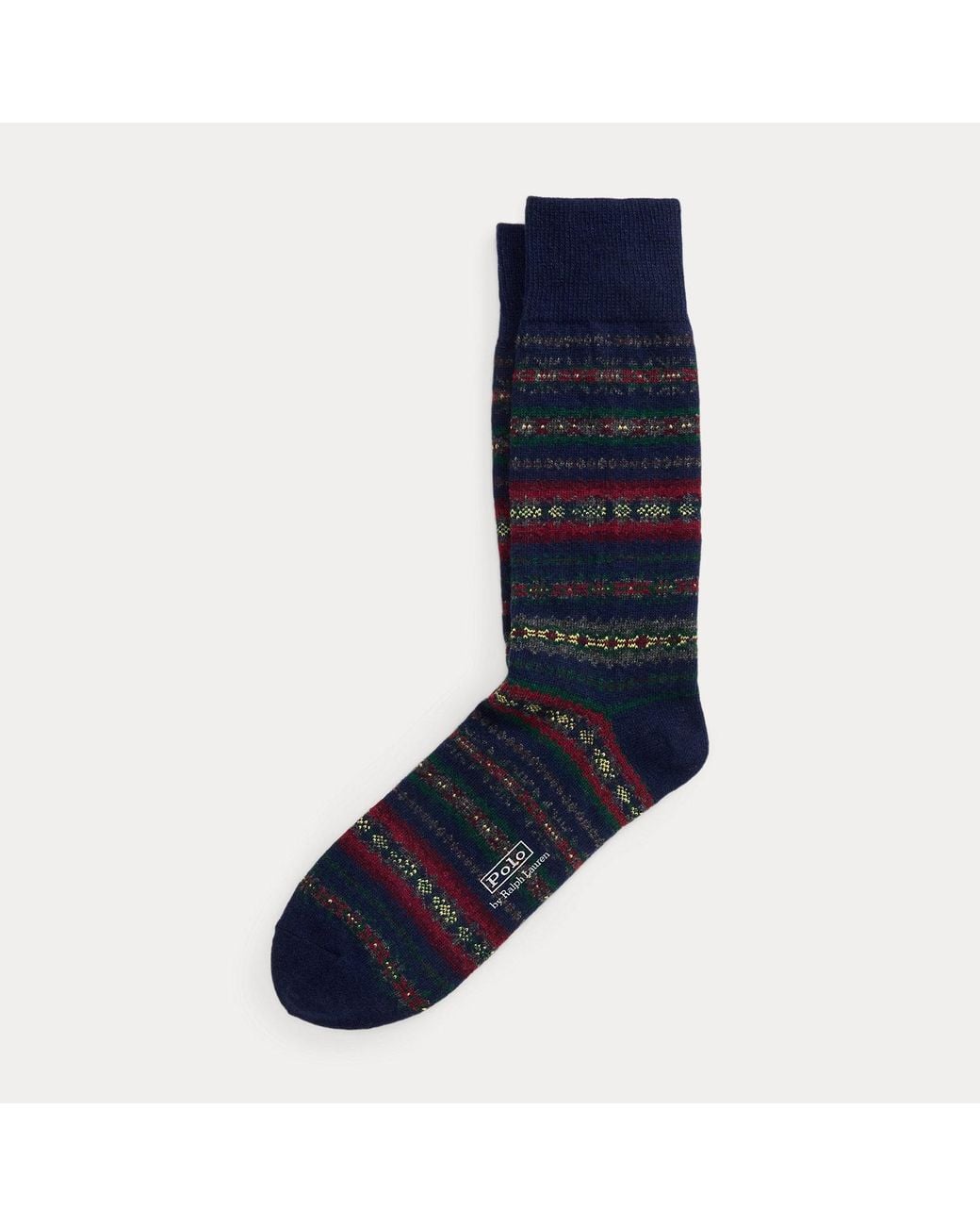 Polo Ralph Lauren Blue Fair Isle Wool-Blend Socks for men
