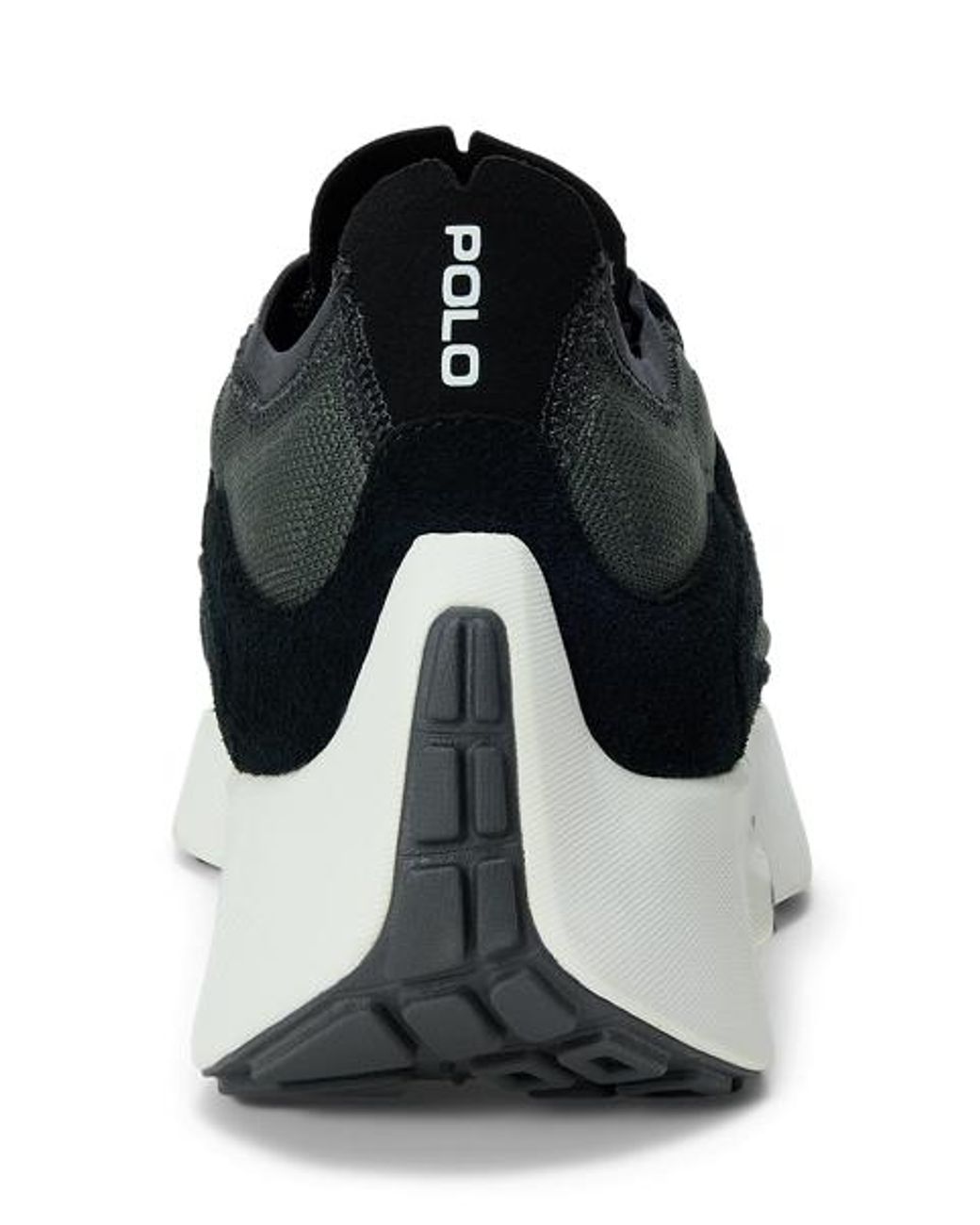 Polo Ralph Lauren Black Boerum Suede-Paneled Knit Sneaker for men
